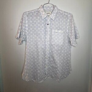 Kardo White Geometric S/S Buttoned Down Shirt - Sz. L